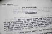 　「核兵器の将来性」について記された１９４５年８月２１日付のレナード・チェシャー氏の報告書＝７月、ロンドンの英国立公文書館（共同）