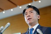 　江藤農相の後任に決まり、記者団の取材に応じる小泉進次郎自民党前選対委員長＝２１日午後、首相官邸
