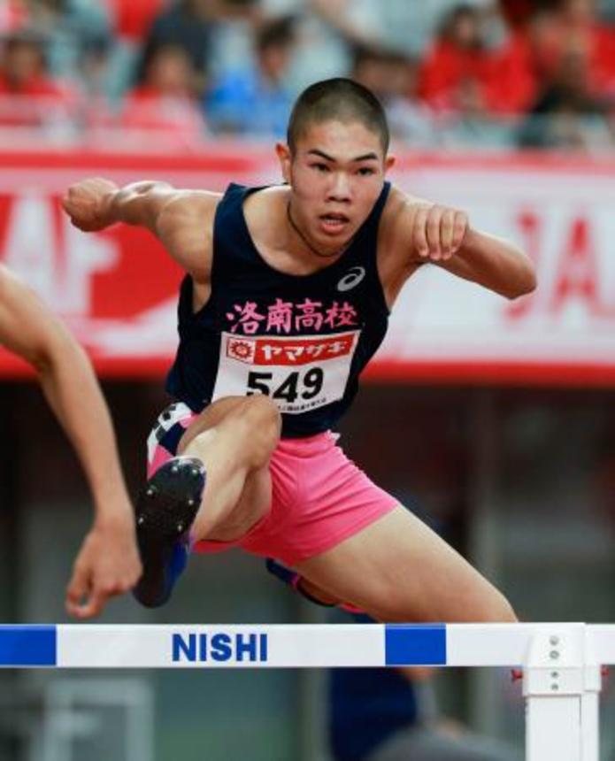 　男子４００メートル障害決勝　力走する後藤大樹＝パロマ瑞穂スタジアム