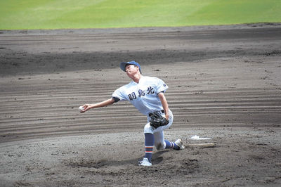 高山西×羽島北＝８回３失点と力投した羽島北の島＝大野レインボー