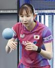 　卓球の世界選手権に向け調整する早田ひな＝東京都北区の味の素ナショナルトレーニングセンター