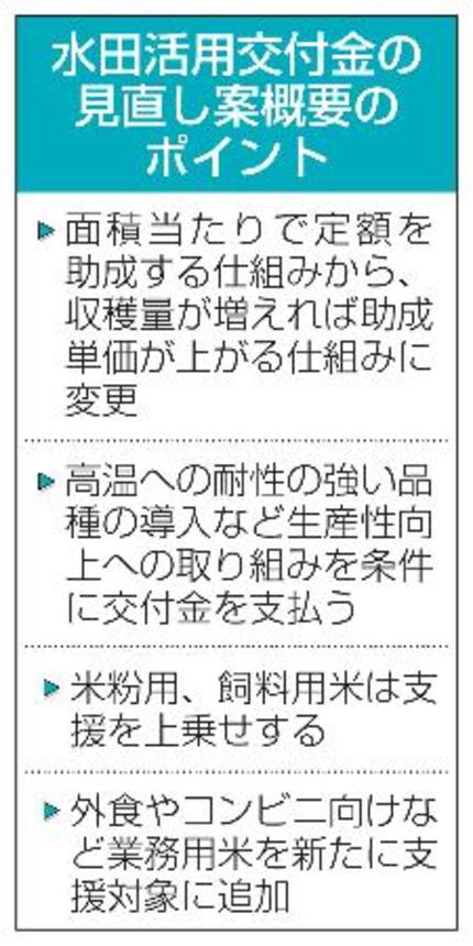 　水田活用交付金の見直し案概要のポイント
