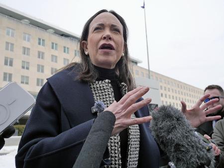 　ベネズエラの野党指導者マチャド氏＝１月、ワシントン