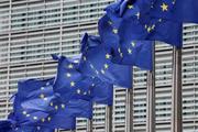 　ブリュッセルの本部前ではためく「ＥＵ旗」（ロイター＝共同）