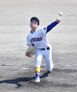 市岐阜商×県岐阜商＝力投する県岐阜商のエース今井＝長良川