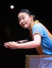 　女子シングルス準々決勝で敗れた張本美和＝ドーハ近郊（共同）