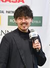 　Ｆリーグの開幕前イベントで抱負を述べる日本フットサルトップリーグの松井大輔理事長＝１４日、東京都内
