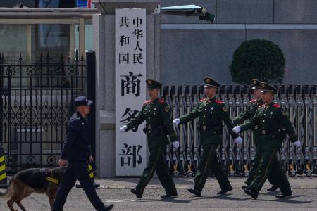 　北京にある中国商務省＝３日、北京（ＡＰ＝共同）