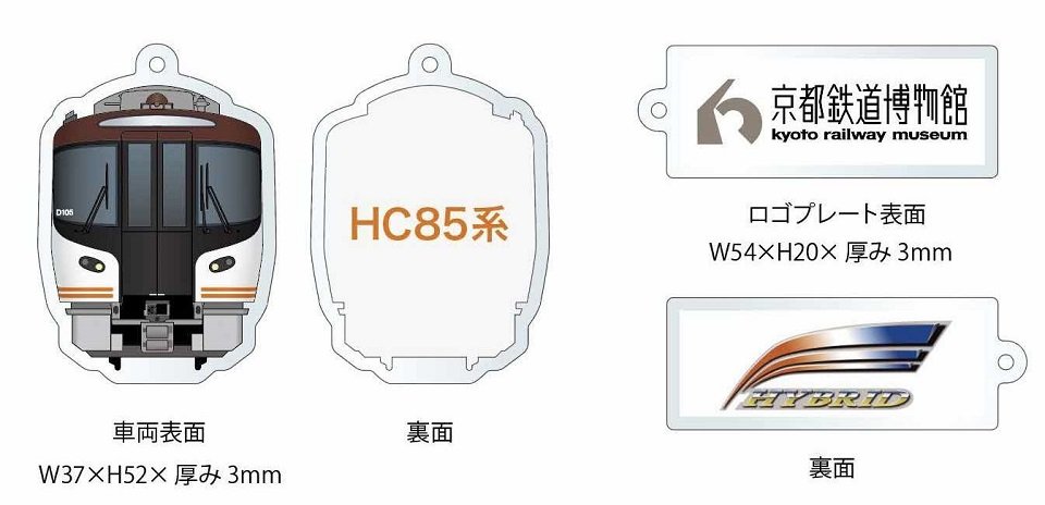 ＨＣ８５系のコラボキーホルダーのイメージ（ＪＲ東海提供）