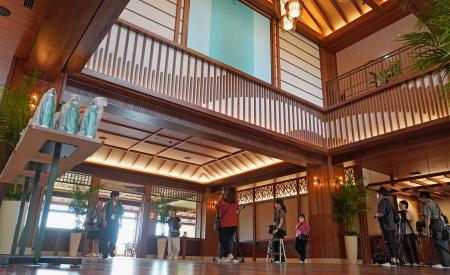 　ジャングリア沖縄の温浴施設＝６日午後、沖縄県今帰仁村