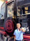 テレビドラマ「ＶＩＶＡＮＴ」デザインのラッピング列車とオリジナル入場券＝恵那市明智町、明知鉄道明智駅