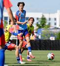 　チュニジア戦に向け調整する（右から）小川、後藤＝ナッシュビル近郊（共同）