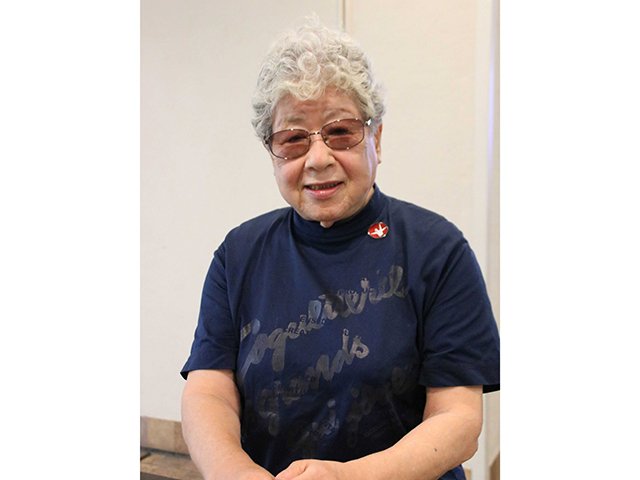 被爆体験や核廃絶を巡る現状について話す岐朋会の加田弘子会長＝岐阜市内
