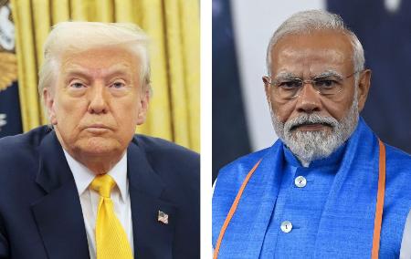 　トランプ米大統領、インドのモディ首相（いずれもゲッティ＝共同）