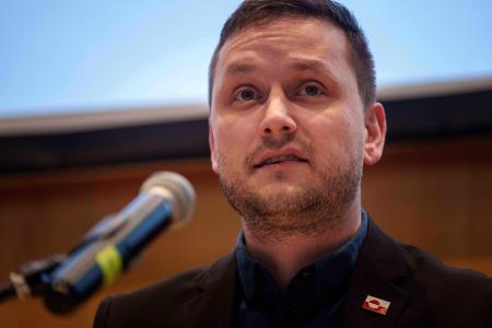 　グリーンランドのニールセン自治政府首相＝２２日（ＡＰ＝共同）