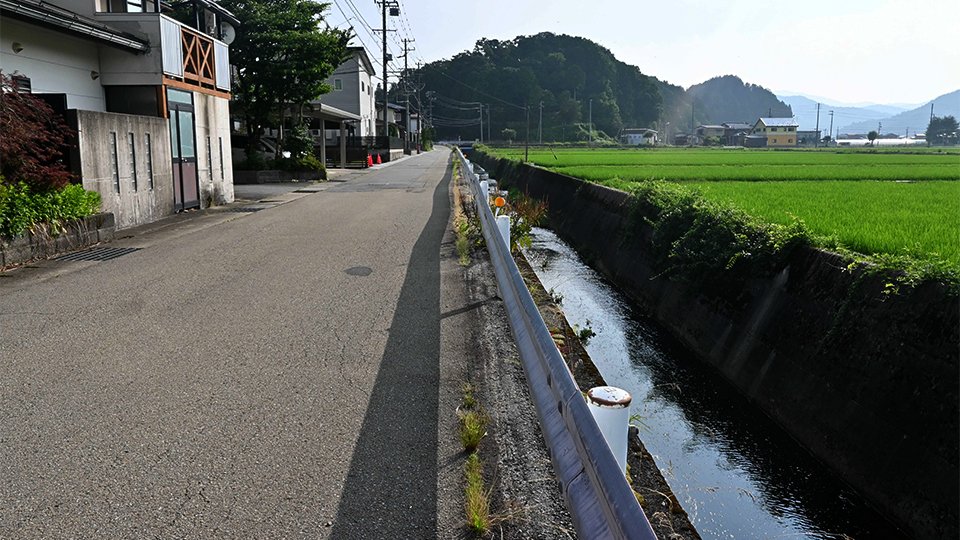 クマの目撃情報があった現場＝９日午後、高山市山田町