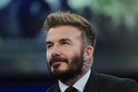 　サッカー元イングランド代表主将のデービッド・ベッカムさん＝１月、スイス・ダボス（ＡＰ＝共同）