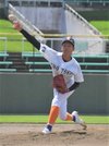 岐阜第一×岐阜聖徳＝先発した岐阜聖徳の長尾＝長良川