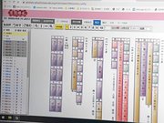 自動採点システムの画面。記号問題は自動で採点される