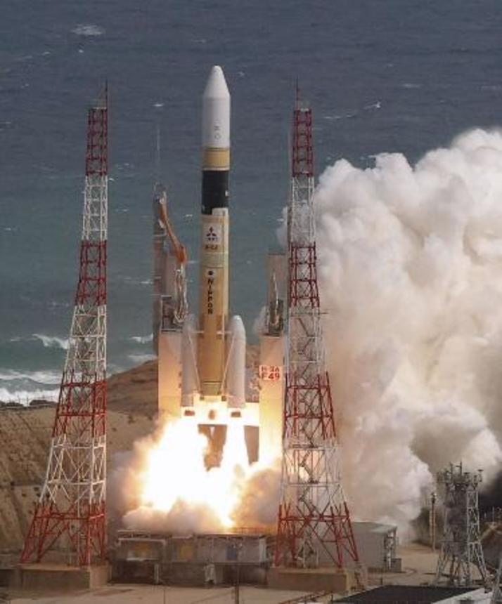 　打ち上げられるＨ２Ａロケット