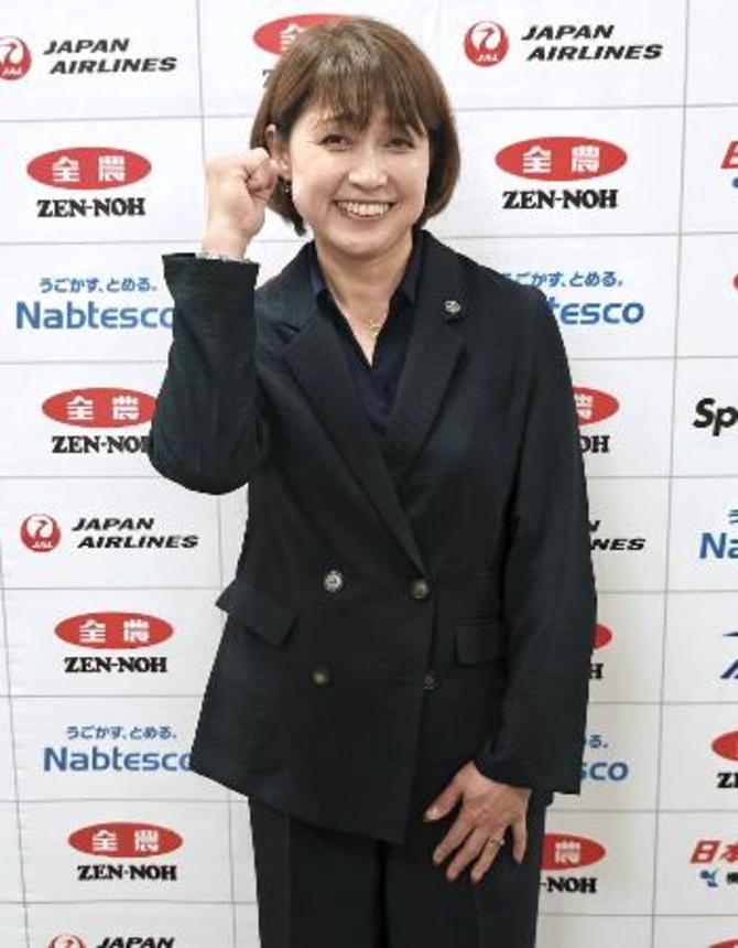 　日本カーリング協会の岡崎朋美新会長＝８日、東京都内（（Ｃ）ＪＣＡ）