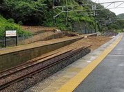 土砂が流入した古虎渓駅＝１４日、多治見市諏訪町神田（ＪＲ東海提供）