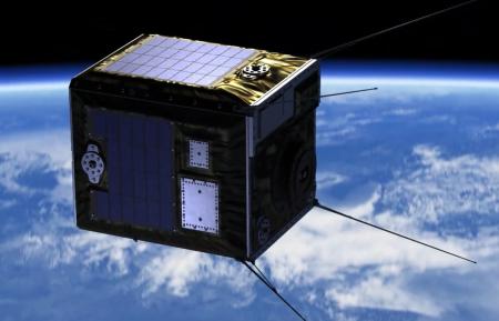 　金属粒を放出して流れ星を作る人工衛星のイメージ（エール提供）