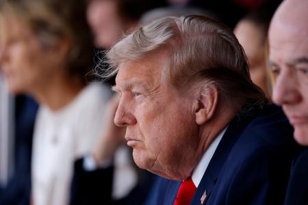 　トランプ米大統領＝１９日、ニュージャージー州イーストラサフォード（ゲッティ＝共同）