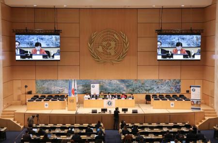 　スイス・ジュネーブで開幕した対人地雷禁止条約の締約国会議＝１日（共同）