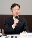 　記者会見するＪＲ東海の丹羽俊介社長＝２９日午後、名古屋市