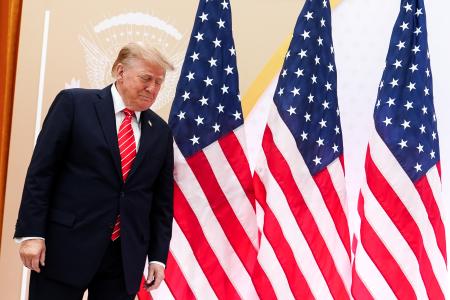 　トランプ米大統領＝８日、ワシントン（ＡＰ＝共同）