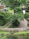 スキー場の敷地内に開業したアドベンチャーパーク＝郡上市明宝奥住、めいほうリゾート