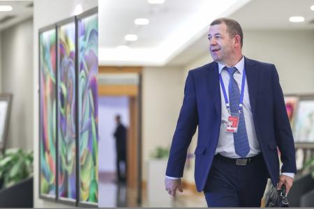 　ロシア軍のヤロスラフ・モスカリク氏＝２０１８年７月、ロシア南部ソチ（タス＝共同）