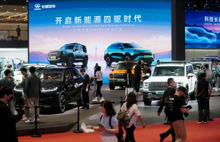 　中国で開幕した上海国際モーターショー＝２３日（共同）