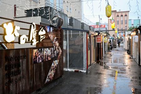 　開業２５周年を迎えた屋台村「北の屋台」＝２９日午後、北海道帯広市