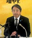 　記者会見する国民民主党の榛葉賀津也幹事長＝７日午後、国会