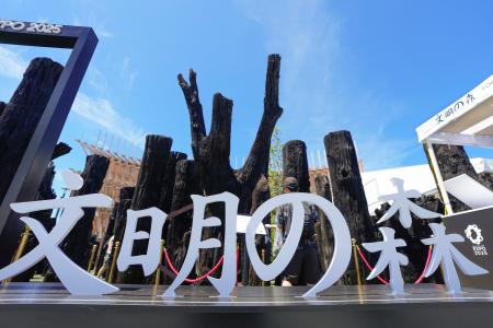 　立ち入り禁止が解除された「文明の森」＝２１日午前、大阪市此花区の夢洲