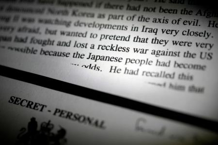 　英政府が公開した、当時の小泉首相がブレア英首相と２００３年７月１９日に会談した内容を記す公文書のコピー（共同）