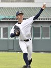 西濃運輸に加入して間もない頃の林優樹。１年目は左肘故障の影響で、体づくりに専念した＝２０２０年、西濃運輸
