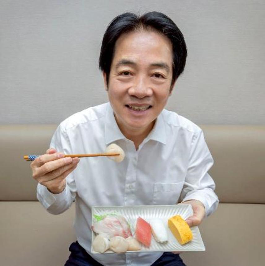 　２０日、フェイスブックに「昼食はおすし」と投稿した台湾の頼清徳総統（総統府提供・共同）