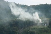 関ケ原合戦があった旧暦の９月１５日にちなみ、上がったのろし＝不破郡関ケ原町関ケ原
