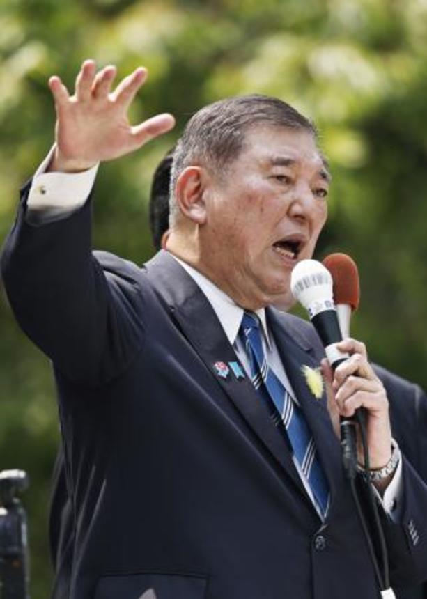 　自民党総裁の石破首相＝３日午前、神戸市