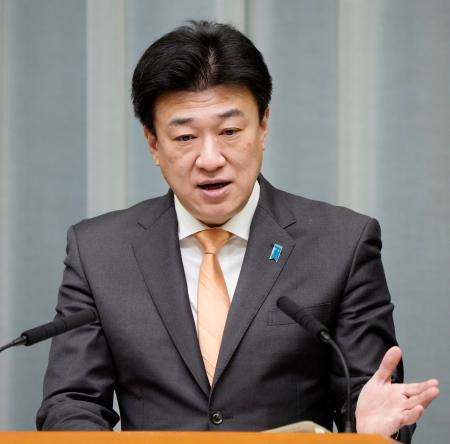 　記者会見する木原官房長官＝１６日午前、首相官邸