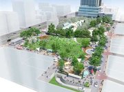 再整備の工事が始まった金公園の完成予想図