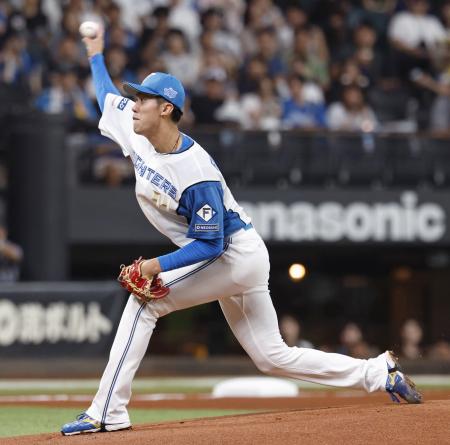 　ロッテ戦に先発した日本ハム・福島＝エスコンフィールド