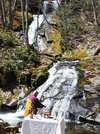 連なって見える滝＝高山市国府町宇津江、宇津江四十八滝県立自然公園