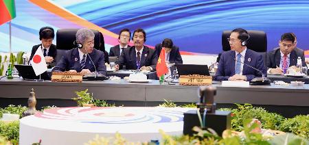 　岩屋外相が出席したメコン川流域５カ国との外相会議＝１０日、クアラルンプール（日本外務省提供・共同）