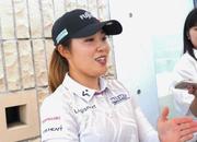 　ブリヂストン・レディースの開幕を前に、取材に応じる古江彩佳＝袖ケ浦ＣＣ袖ケ浦