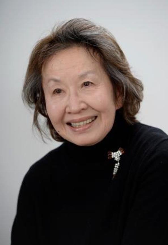 　インタビューに答える池田昌子さん＝２０１６年１月、東京・汐留