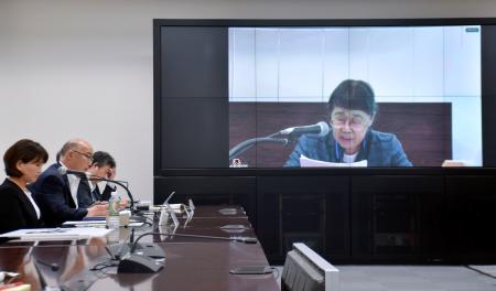 　東京電力柏崎刈羽原発の再稼働を巡り、新潟県が開いた公聴会＝２９日午後、新潟県庁